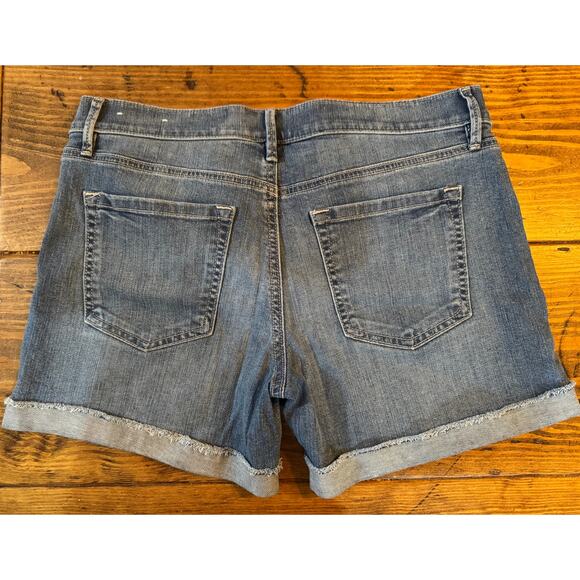 Loft Outlet Shorts Women's Sz 6 Cuffed Mid Rise Midi Cotton Spandex Rolled Denim - Picture 8 of 8
